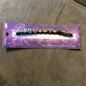 Brilliance By Bead Treasures Jet AB Laser Cut Cubes 11pcs Glass Beads (purple)